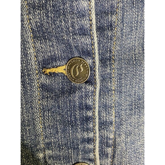 Cello Denimwear Los Angeles Distressed Cropped Jean Jacket Size Small - Picture 5 of 8